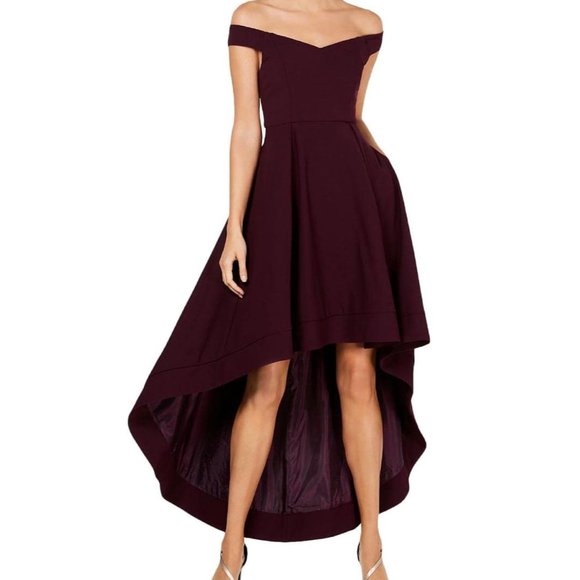 Calvin Klein Women's Sweetheart Off-The-Shoulder High Low Gown - Picture 1 of 4